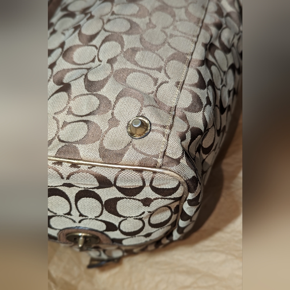 Coach Signature Bronze Boston Bag - Picture 9 of 13